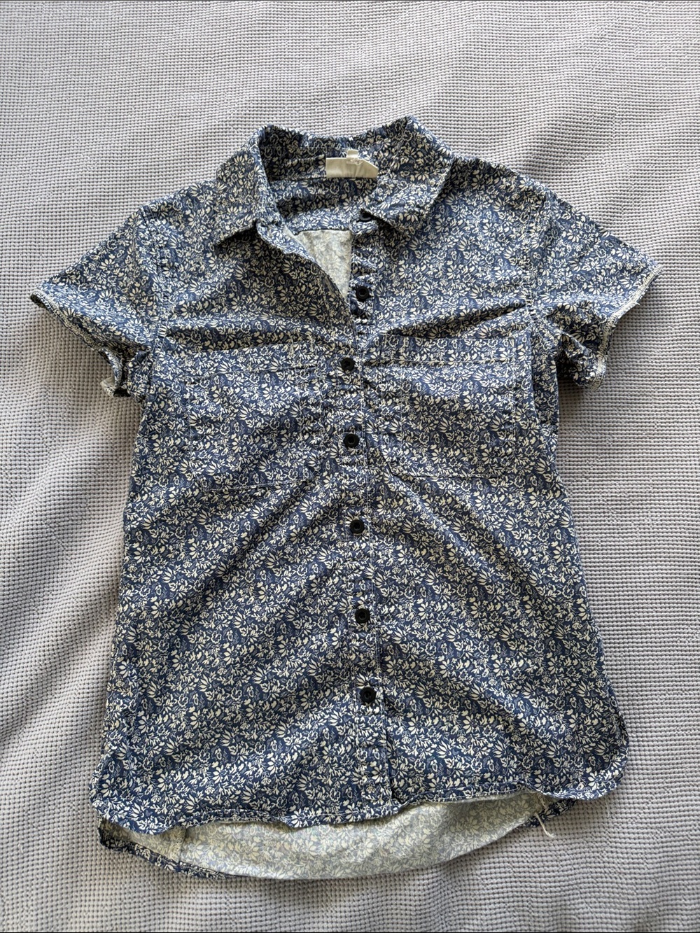Women's Navy Floral Button-Down Shirt